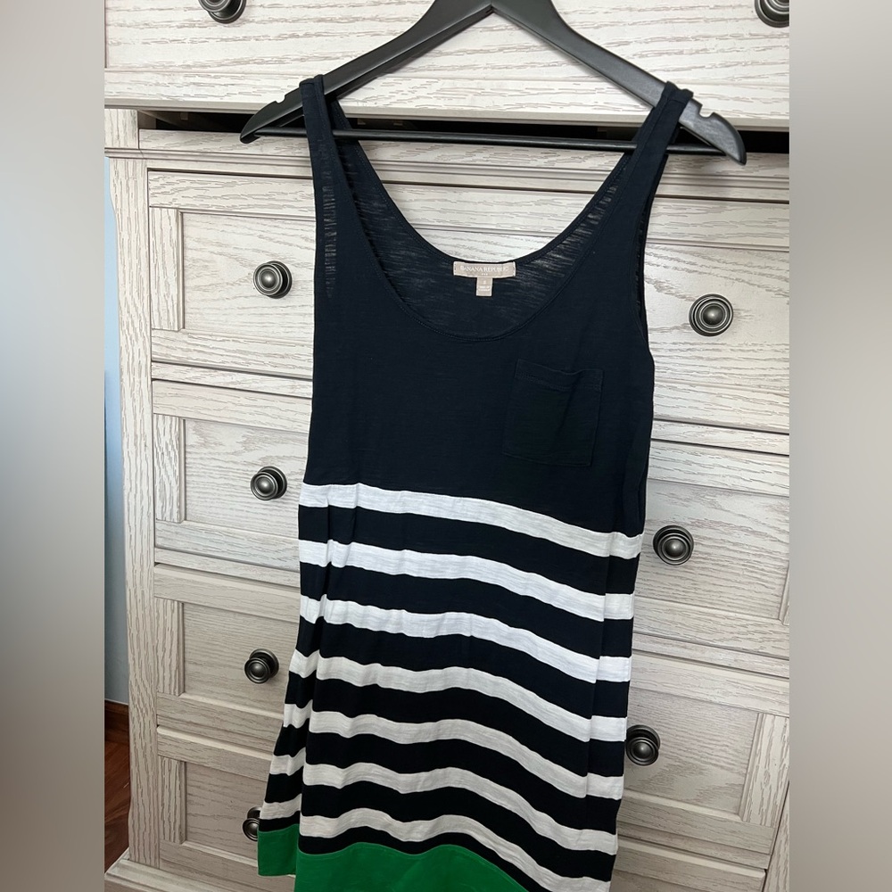 Banana Republic Navy and White Striped Tank Dress, Size Small